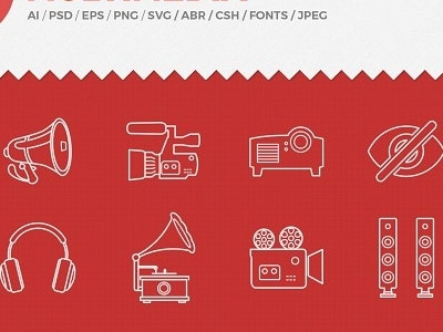 Multimedia Line Icons - DOWNLOAD NOW!