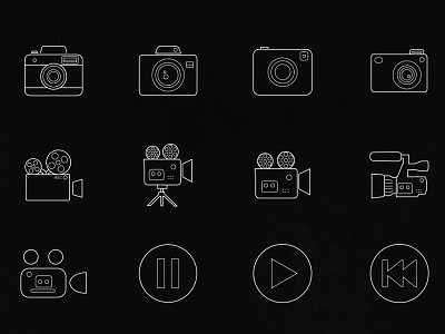 Multimedia Icons Set-READY TO USE cameraicons cinemaicon creativedesigners downloadicons illustrationbesticons multimediaicons multimediaiconspack png readytouse svg vectorart vectoricons