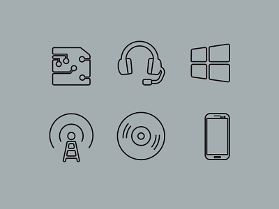 50 vector Line Icons- Technology card dvd head phone icon icons line line art smart phone technology tower vector