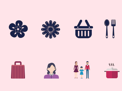 Mothersday Vector Flat Icons appicons besticons designs fashion girlsdress illustration lineart readytouse userinetrface webicons