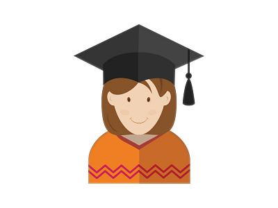 Graduate Girl Vector Icon appicons illustration mobileappicons userinetrface