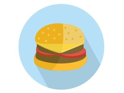 Burger Icon burger cheese fast food food graphics layers pixels realistic vector