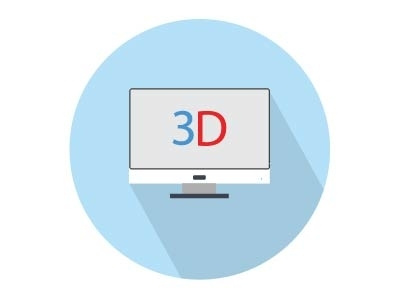 3D Screen Flat Icon