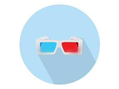 3D Glasses for Cinema vector icon