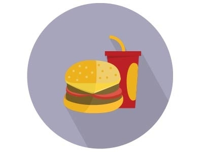 Burger and Drink Flat Vector Icon