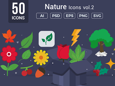 Nature ecology vector flat icons 5
