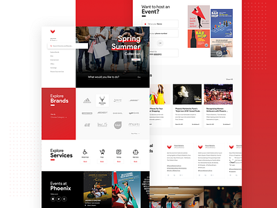 Website for a mall concept design homepage mall red ui ux design ui pack webpage