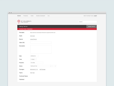 Sermon Manager church sermon manager st columbas ui
