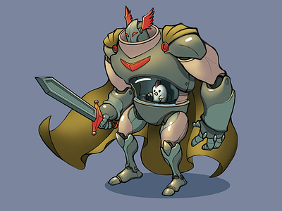 Chicken Knight character design digital art fantasy illustration