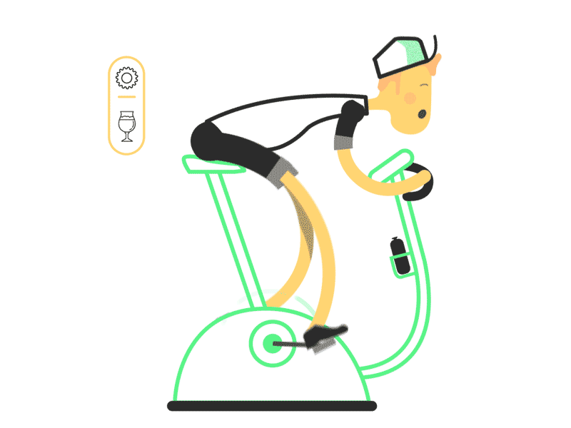 My first shot ! bike fitness flat gif gym motion outline sport vector