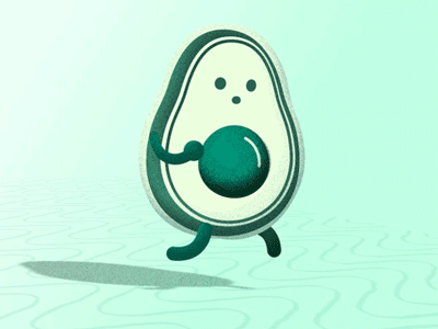 Avocado running and jumping animation avocado character cute design fitness flat gif illustration jump motion run vector