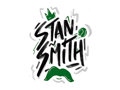Stan Smith adidas basket brush flat font illustration legend lettering logo player procreate shoes sneakers stan smith tennis type typograhy vector