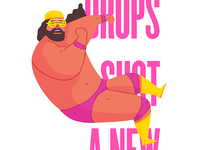 Elbow Drop illustration macho man pink wrestling