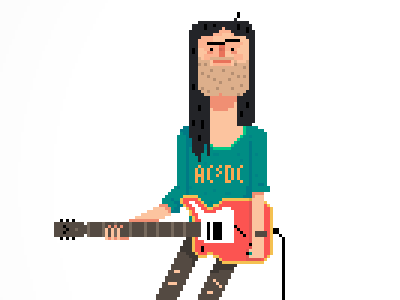 Pixel Guitar Hero guitar pixel art rockstar