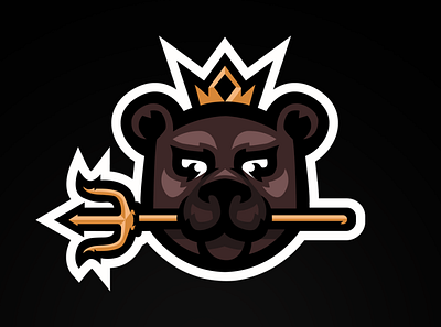 Trident Bear Presentation app bear bear logo branding esport logo esportlogo esports logo icon mascot logos ui ux