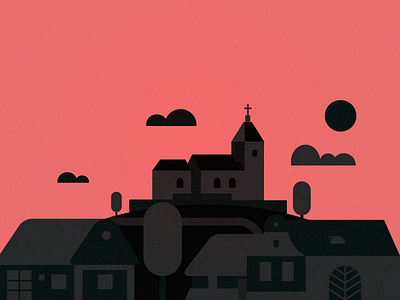Czech Landscape church colors country czech dark flat landscape minimal simple sky