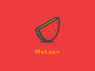 Meloan App Logo app color finance flat loan logo minimal red solid symbol