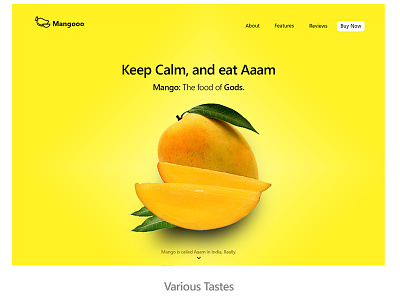Mango landing page clean funny landing page mango mangoes minimalistic product page simple ui visual design web wesite