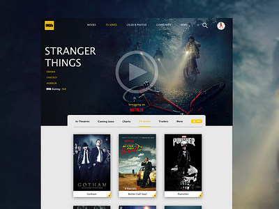 Imdb Remodel concept dark design dribbble gradient imdb landing page movie redesign ui ux