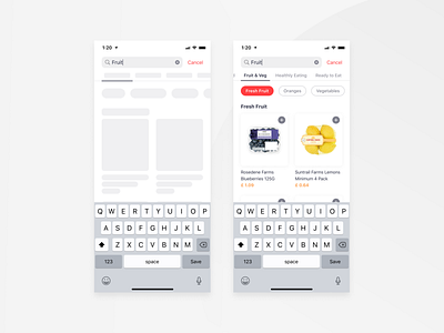 Bringova - Search apple categories design food delivery grocery ios iphone 11 iphone x listing mobile app product card search search bar search result tab typing ui ux