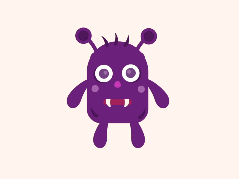 Cute Monster 2d after effects animation cartoon character cute flat design illustration loop monster purple video game