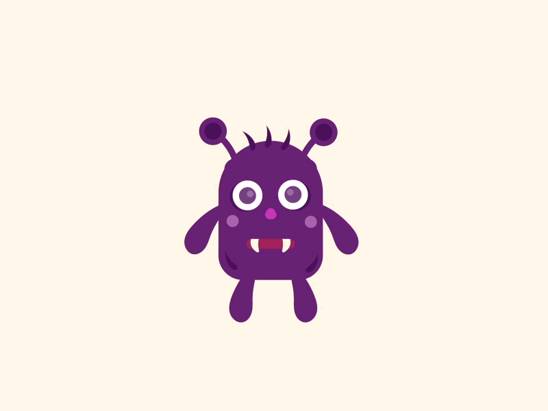 Angry Monster 2d after effects angry animation character cute furious illustration loop monster purple video game