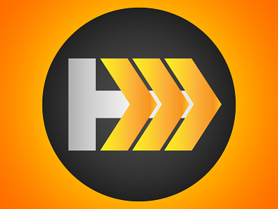 HD Logo arrow aviation black circle d delta design gradient logo orange runway threshold