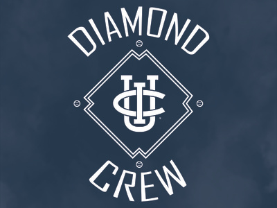 Diamond Crew athletics baseball bases blue college collegiate crew diamond fun logo sports spring summer uc irvine uci white