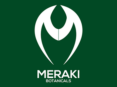 Meraki Botanicals Concept agressive botanicals design flower green helemt logo natural nature organic white