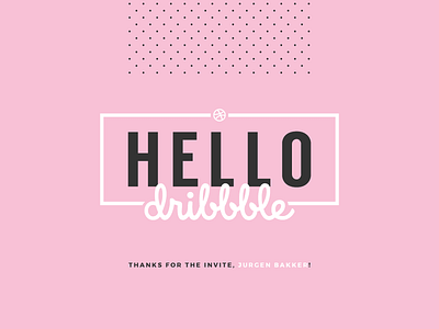 Hello Dribbble debut first shot geometric hello dribbble minimalism pink