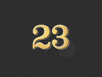 Golden 23 abstract clean design gold minimalism modern numbers simple typography