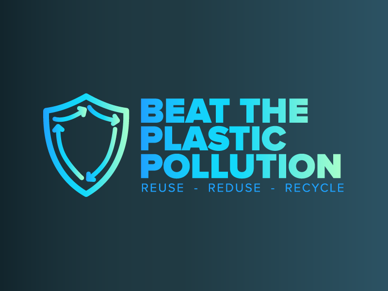 Beat The Plastic Pollution | United Nations Camp blue gradient 2d branding logo recycle reduse reuse pollution plastic beat