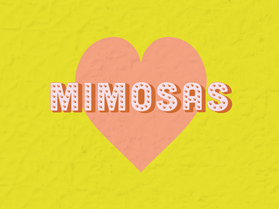 anti valentine heart lettering mimosa texture type valentine