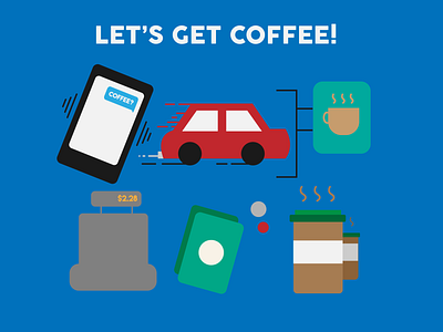 Let's Get Coffee! branding coffee design flat icon illustration logo vector