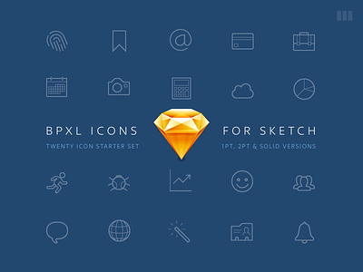 BPXL Icons for Sketch bpxl flat free freebie icon icons outline resource set sketch solid vector