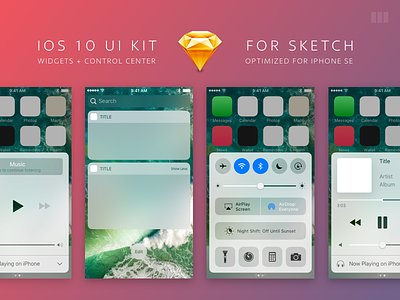 iOS 10 UI Kit for Sketch apple ios 10 iphone kit sketch ui
