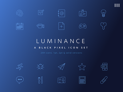 Luminance, A Black Pixel Icon Set