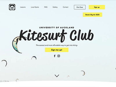Kitesurf Club Landing Page