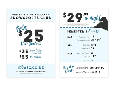 Ski Club Flyers club college design flyers orientation ski snowsports university