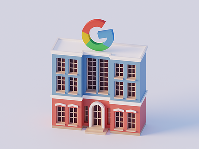 Google Building 3d building college design google house illustration university