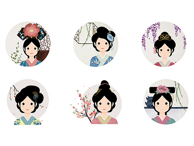 Avatars of Ancient Chinese Women illustration
