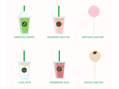 My Favorite Drinks and Food at Starbucks illustration