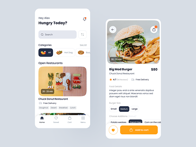 Food Delivery branding delivery food food delivery food order graphic design intro onboarding online food online food order restaurant ui ux