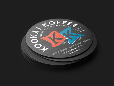 Kookai Koffee Coaster Design coffee design identitydesign illustration logo typography