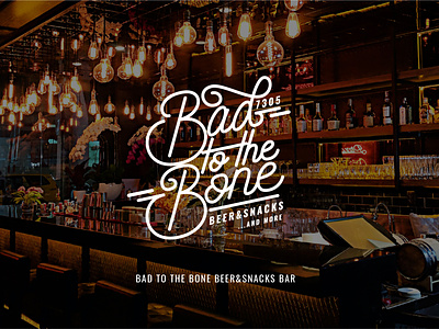Bad To the Bone Bar - Brand Strategy and Identity branding custom lettering design illustration lettering logo strategy