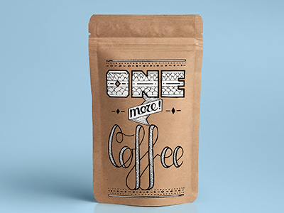One More Coffee│Packaging Design coffee custom lettering packaging design