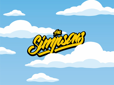 The Simpsons - Brushpen Logo branding brushpen calligraphy custom lettering hand drawn handlettering handwriting lettering logo pen simpsons
