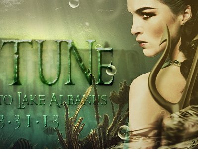 Neptune - The Race to Lake Albanus ad blue greek green manipulation model mythology neptune ocean photography photoshop typography underwater video game water
