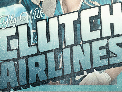 Fly With Clutch Airlines air airlines blue flight fly flying illustrator manipulation photo photography photoshop retro stewardess typography vintage