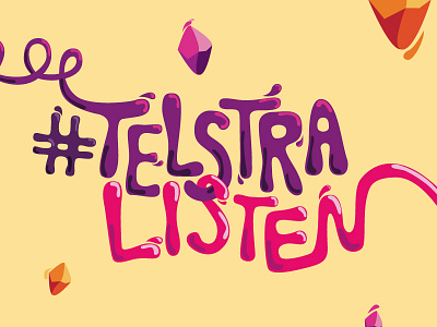 Telstra Listen illustration type type lockup type package typography vector